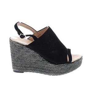 Cordani Black Suede Slingback Wedges